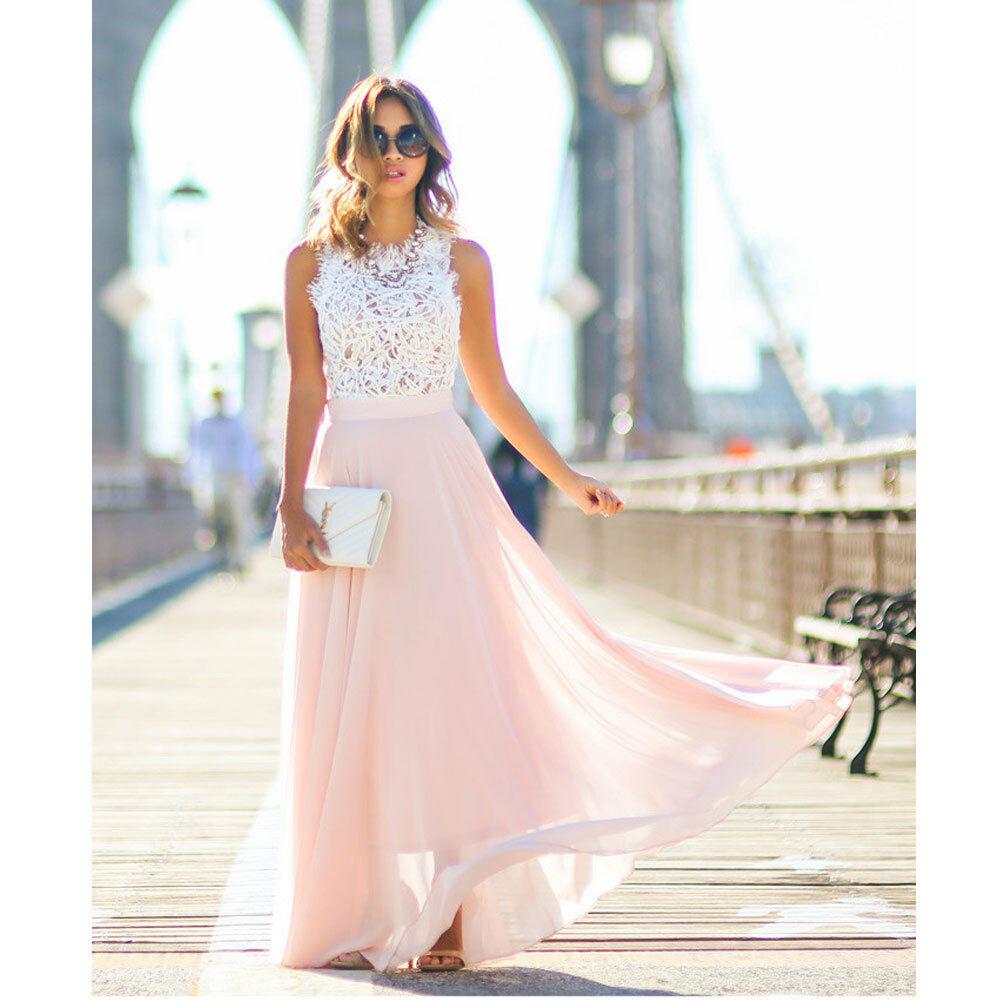 Elegant Maxi Blondekjole i Brudebryllupsstil - Loriana