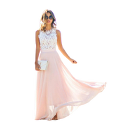 Elegant Maxi Blondekjole i Brudebryllupsstil - Loriana