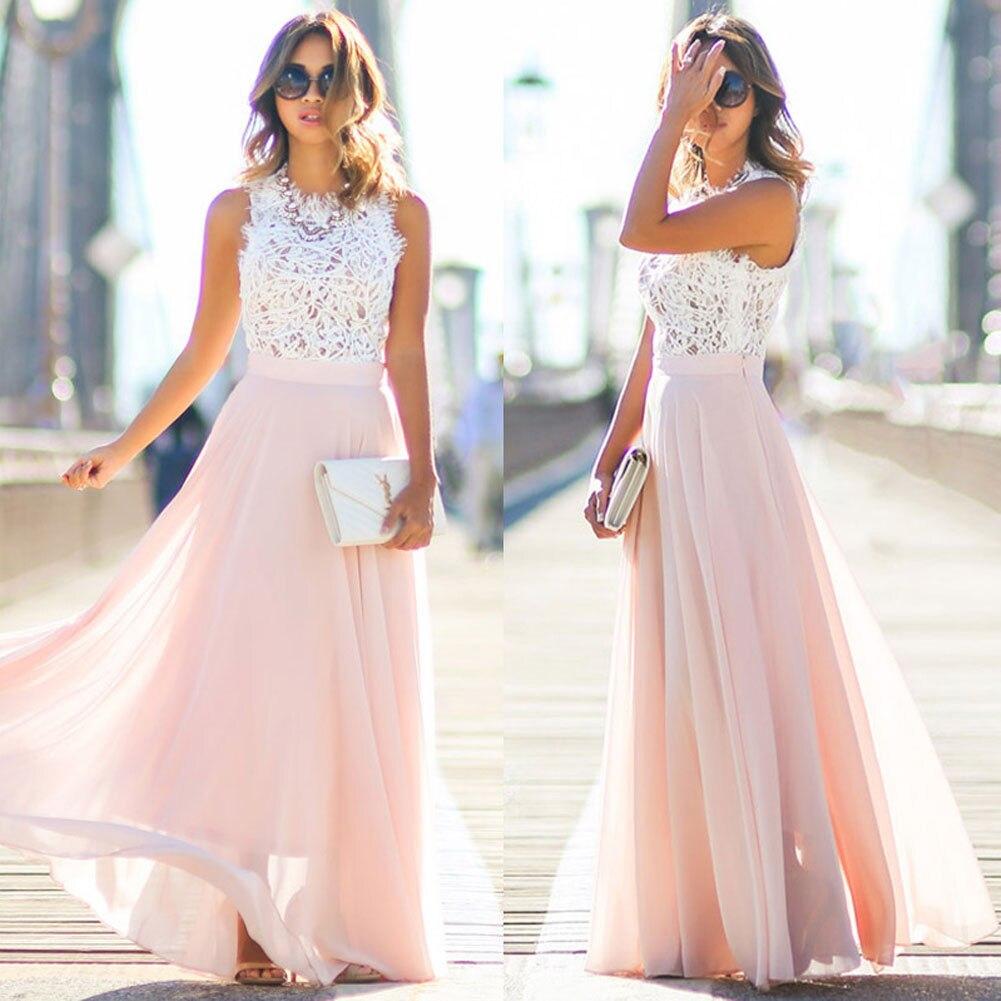 Elegant Maxi Blondekjole i Brudebryllupsstil - Loriana
