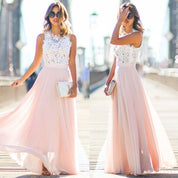 Elegant Maxi Blondekjole i Brudebryllupsstil - Loriana