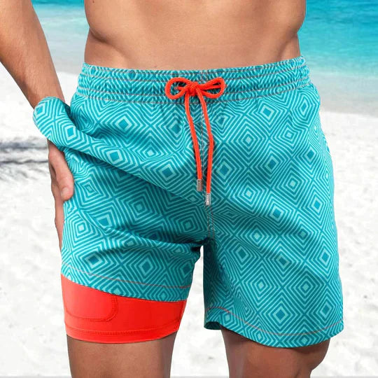 Kenan - Sorte Flamingo badeshorts