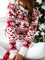 Langærmet strikket sweater til jul til kvinder - Sissa