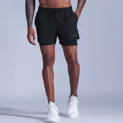 Herres 2-i-1 Løbeshorts - Hurtigttørrende til Jogging, Fitness og Træning - Daven