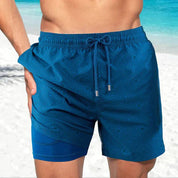 Kenan - Sorte Flamingo badeshorts