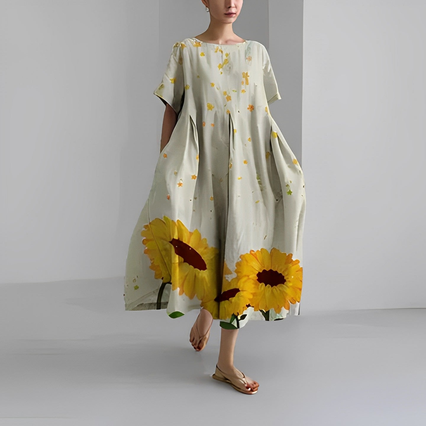 Boho Vid Blomstret Kjole - Spring