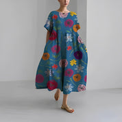 Boho Vid Blomstret Kjole - Spring