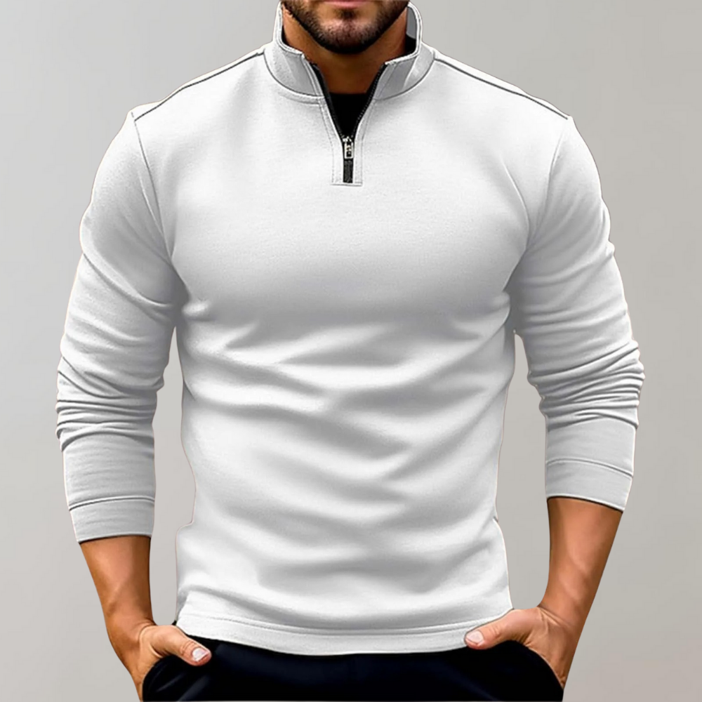 Herre sweater med rullekrave med lynlås - Antony