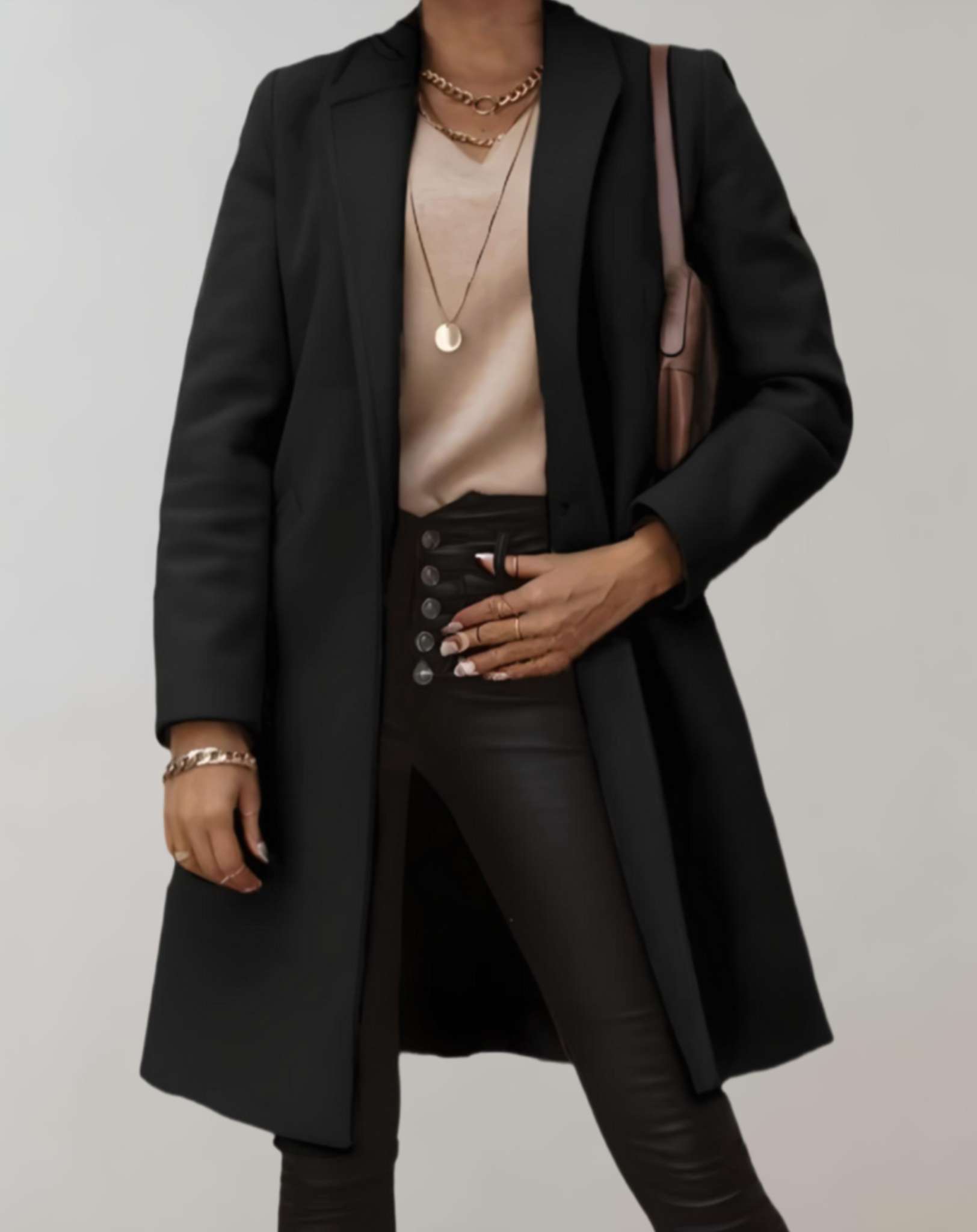 Kacel - Elegant trenchcoat med enkelt knaplukning og lommer