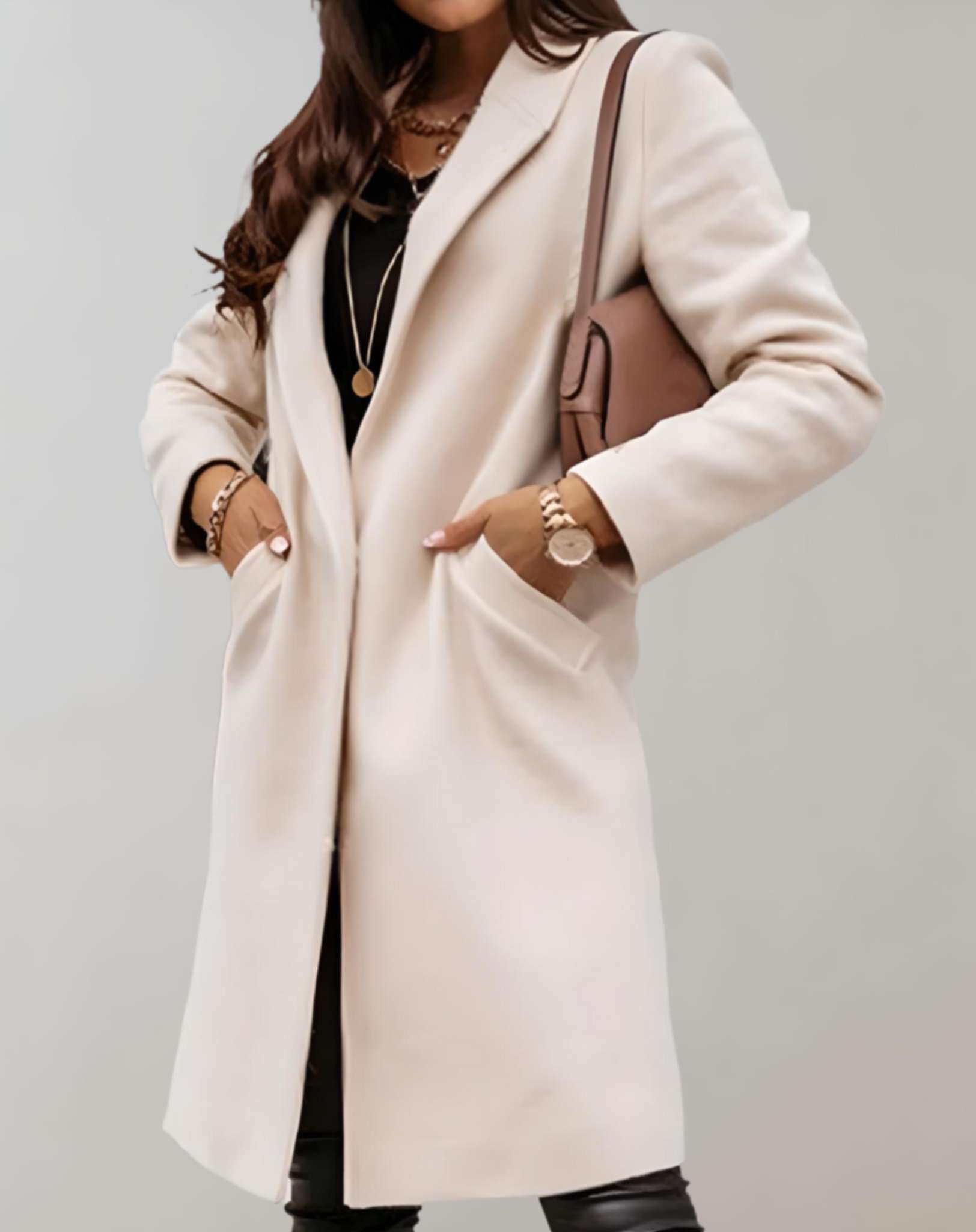 Kacel - Elegant trenchcoat med enkelt knaplukning og lommer