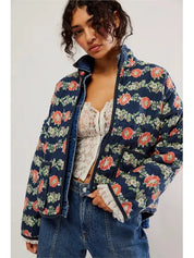 Liana - Vintagefrakke med jakke med blomsterprint