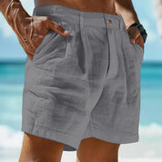 Klassiske Linned Slim Pasform Herreshorts | Forår | Sommer - Chons