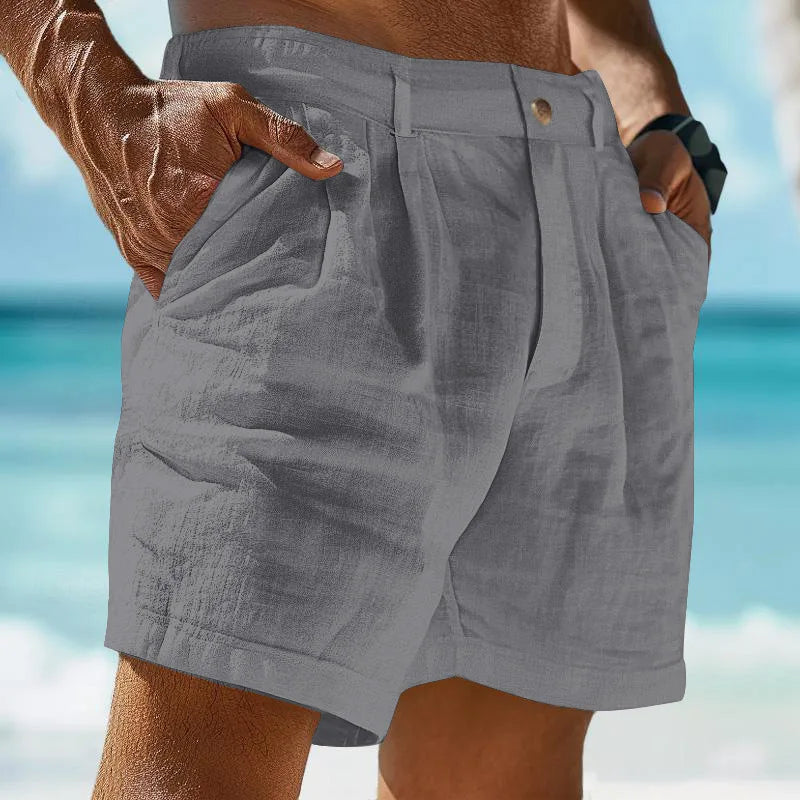 Klassiske Linned Slim Pasform Herreshorts | Forår | Sommer - Chons