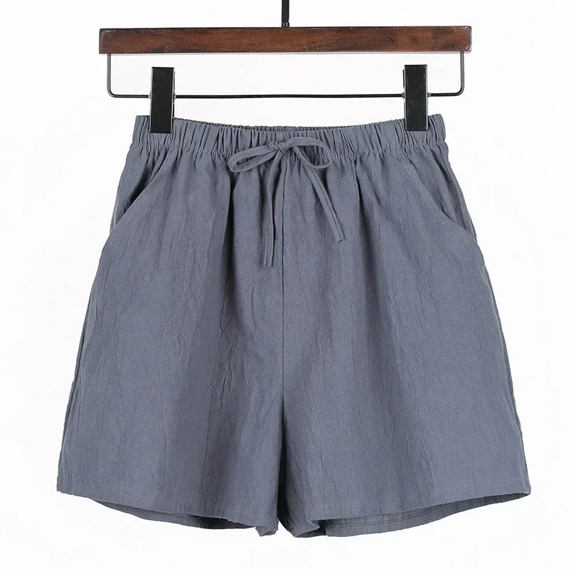 Casual Højtaljede Hørshorts til Kvinder - Shaya