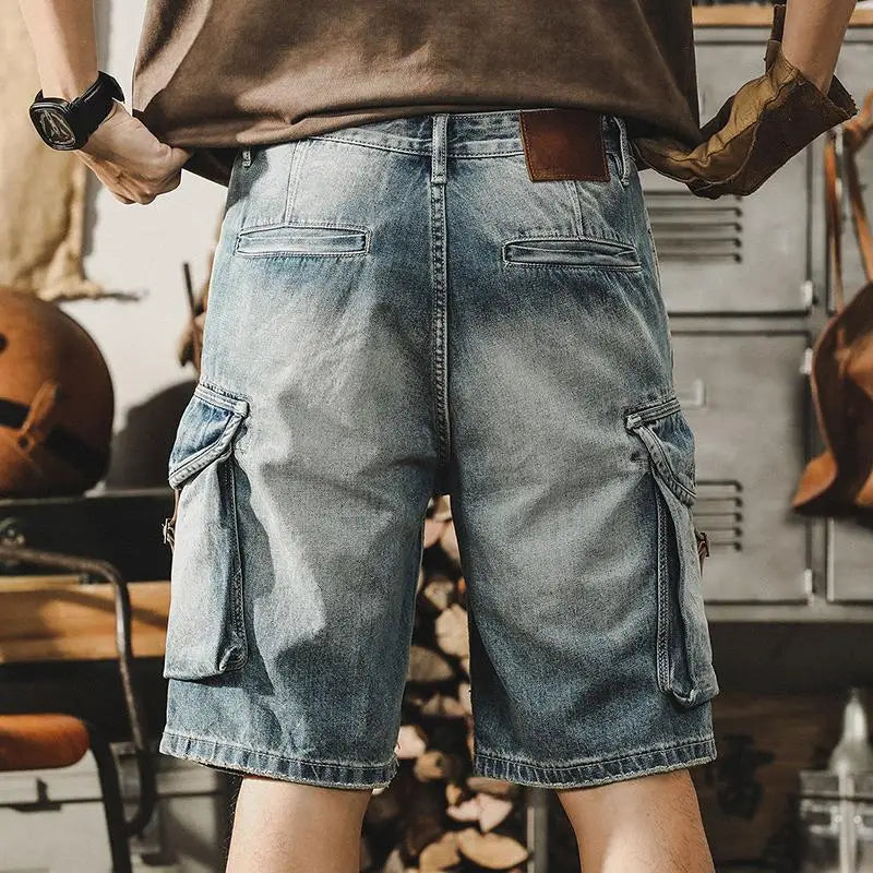 Bermuda Denimshorts med Flere Lommer - Antonn