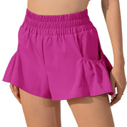 Sportsshorts til Kvinder med Flæser og Lommer | Yoga, Fitness, Fitnesscenter, Pilates - Casla