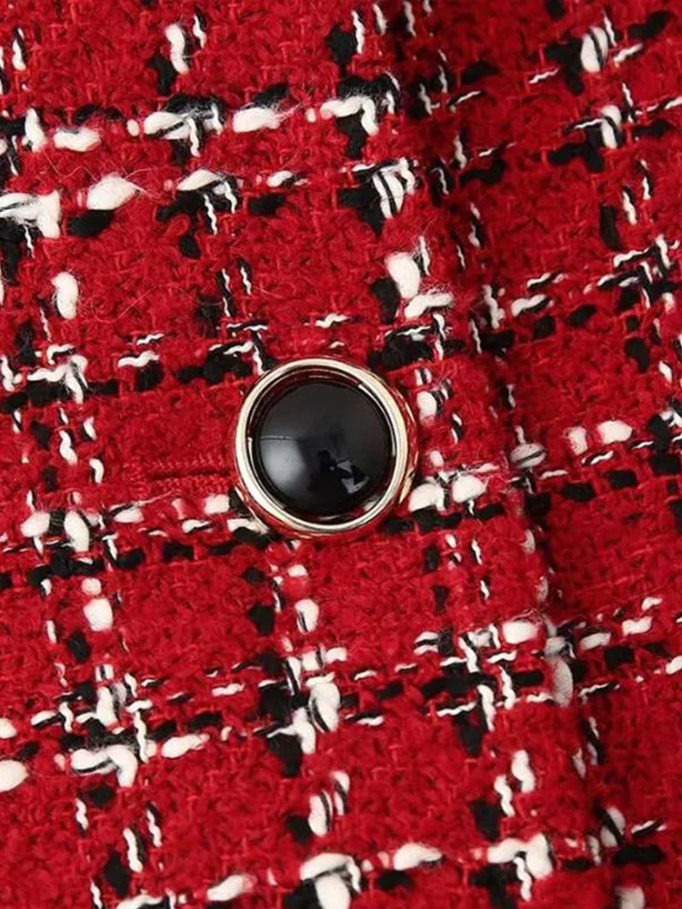 Sæt med Tweed-Jakke og Mini-Nederdel til Kvinder - Genina
