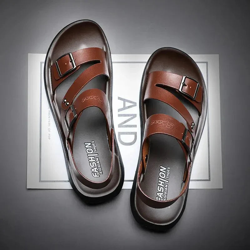 Sandaler i imiteret læderrem til mænd - sommer - Jorenzio