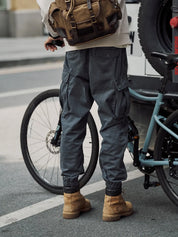 Mænds ren Bomuld Løse Tilspidsede Cargobukser | Streetwear Stil - Kenni