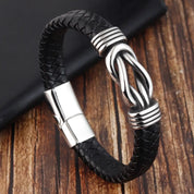 Flerlags Vævet Læderarmbånd til Mænd - Zacco