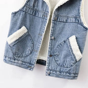 Denimvest med fleecefor til kvinder l forårskollektion - Spaka