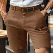Årgang Linned Slim Pasform Shorts til Mænd | Sommer | Forår - Humbez