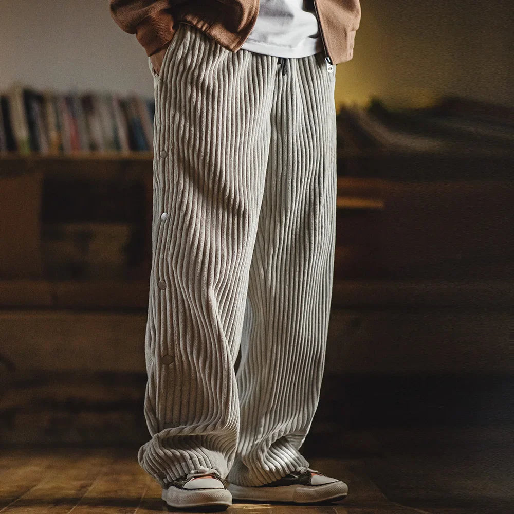 Streetwear Fløjlsbukser med Trykknapper - Charl
