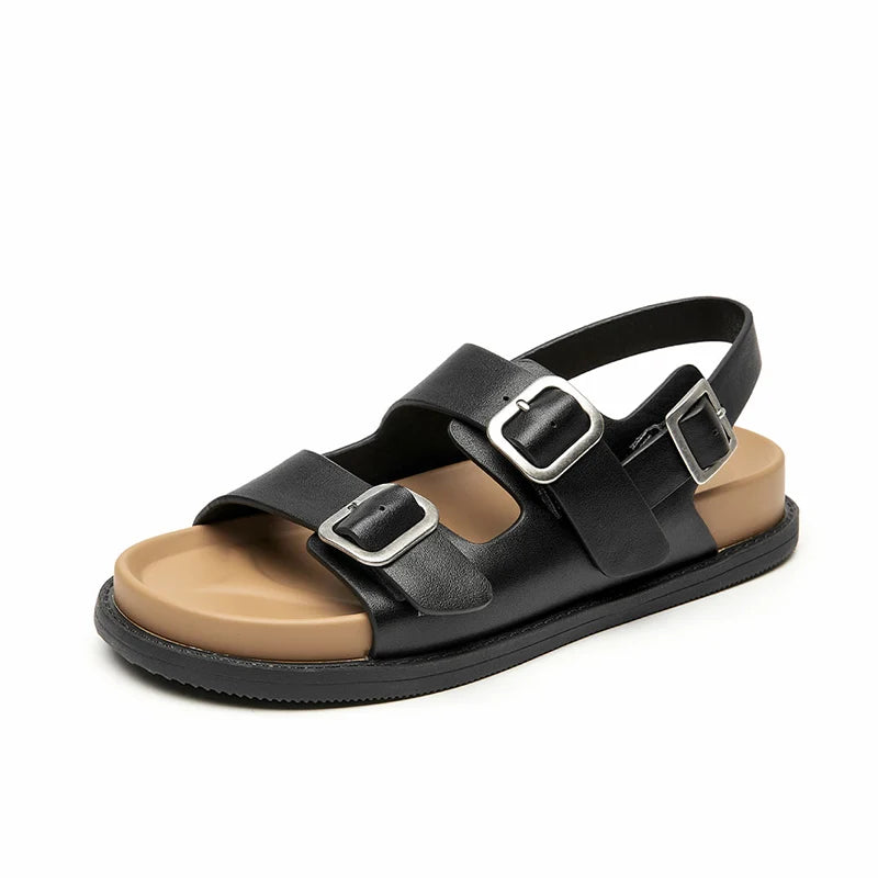 Luksuriøse Sandaler med Lav Hæl til Kvinder med Spændedesign - Kamia