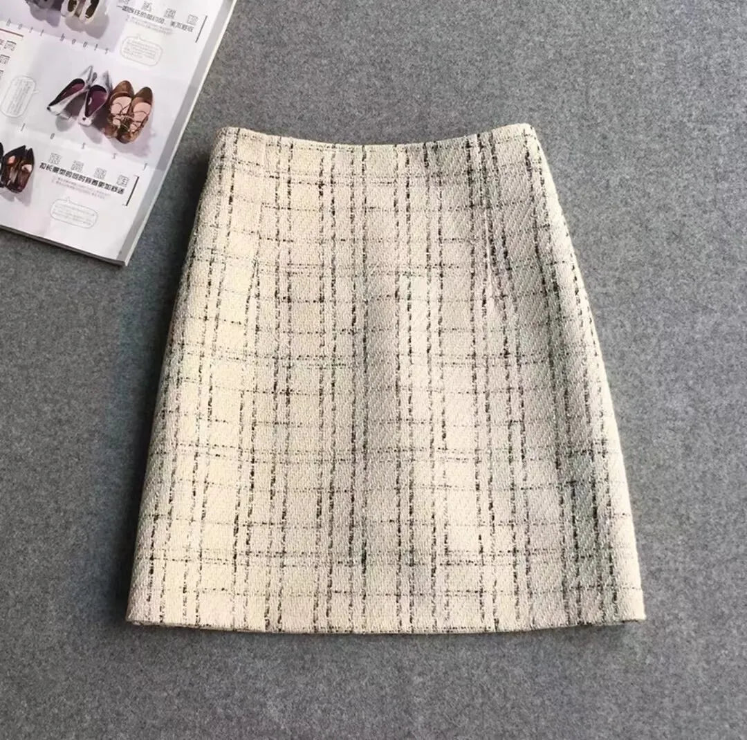 Glitrende tweed-nederdel til kvinder til jul - Marelle