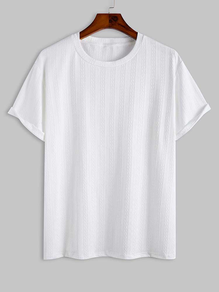 Gaban | Struktureret hvid T-shirt til mænd