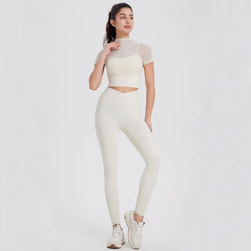 Hurtigttørrende 2-delt Sæt | Yogatop og Bløde Leggings - Jazza