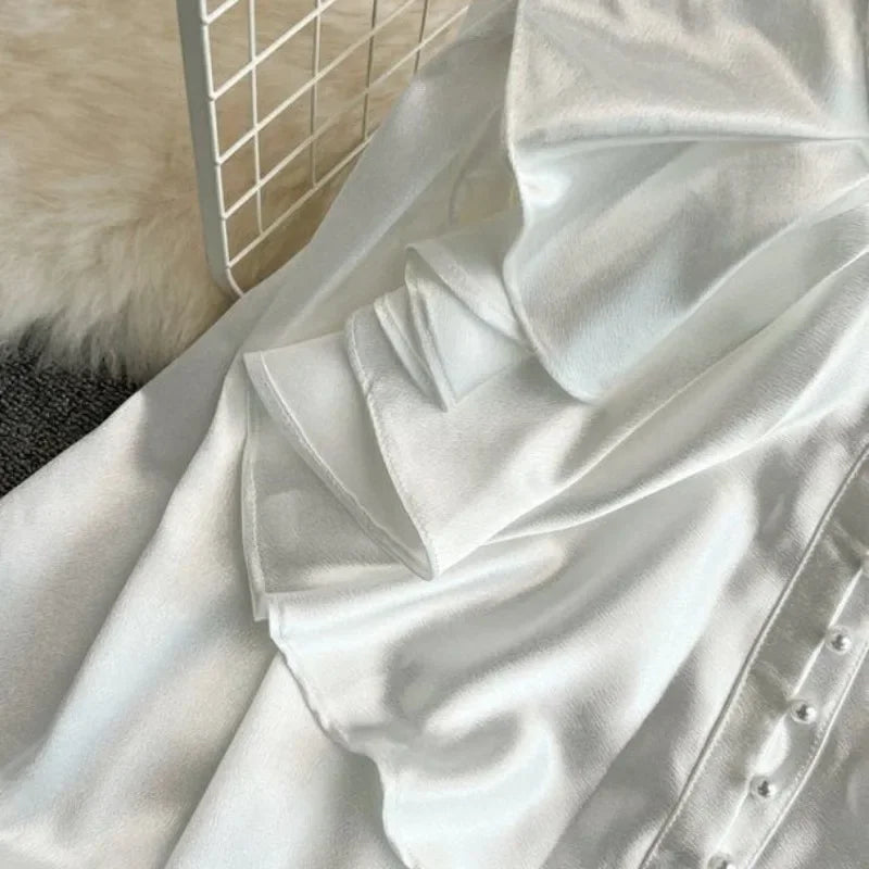 Kvinder Vintage Satin Bluse | Formel & Business Mode - Josinet