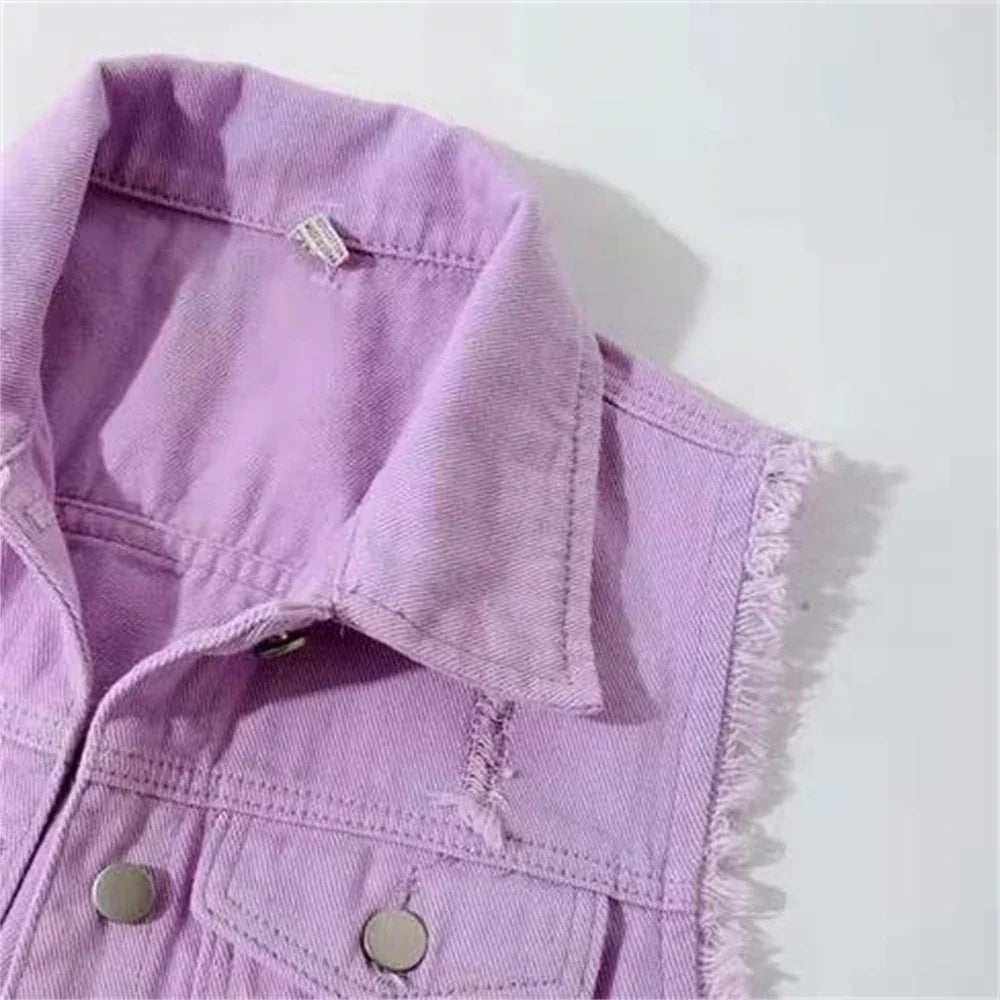Ærmeløs denimvest til kvinder i lyse farver | Forårs kollektion - Khanda