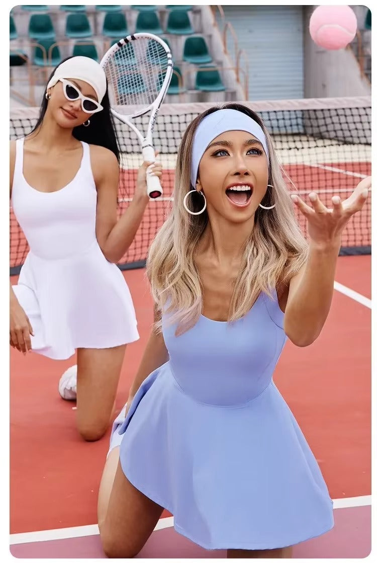 Dame Tennis og Golf Onesie - Rygkors Skort Jumpsuit - Harlana