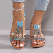 Bohemian Rhinestone Platform Sandaler til Kvinder | Forårs- og Sommerkollektion 2025 - Lanah
