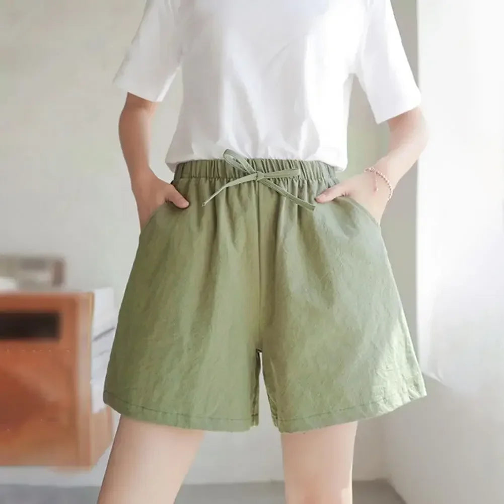 Højtaljet Bomuldshør Sportsshorts | Sommer | Forår - Javina