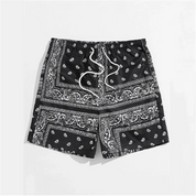 Strandshorts med elastisk talje med bandanatryk til mænd - Javiero