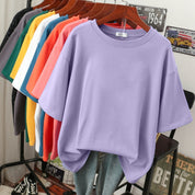 Bomuld basic plus-størrelse T-shirt til kvinder - Annika