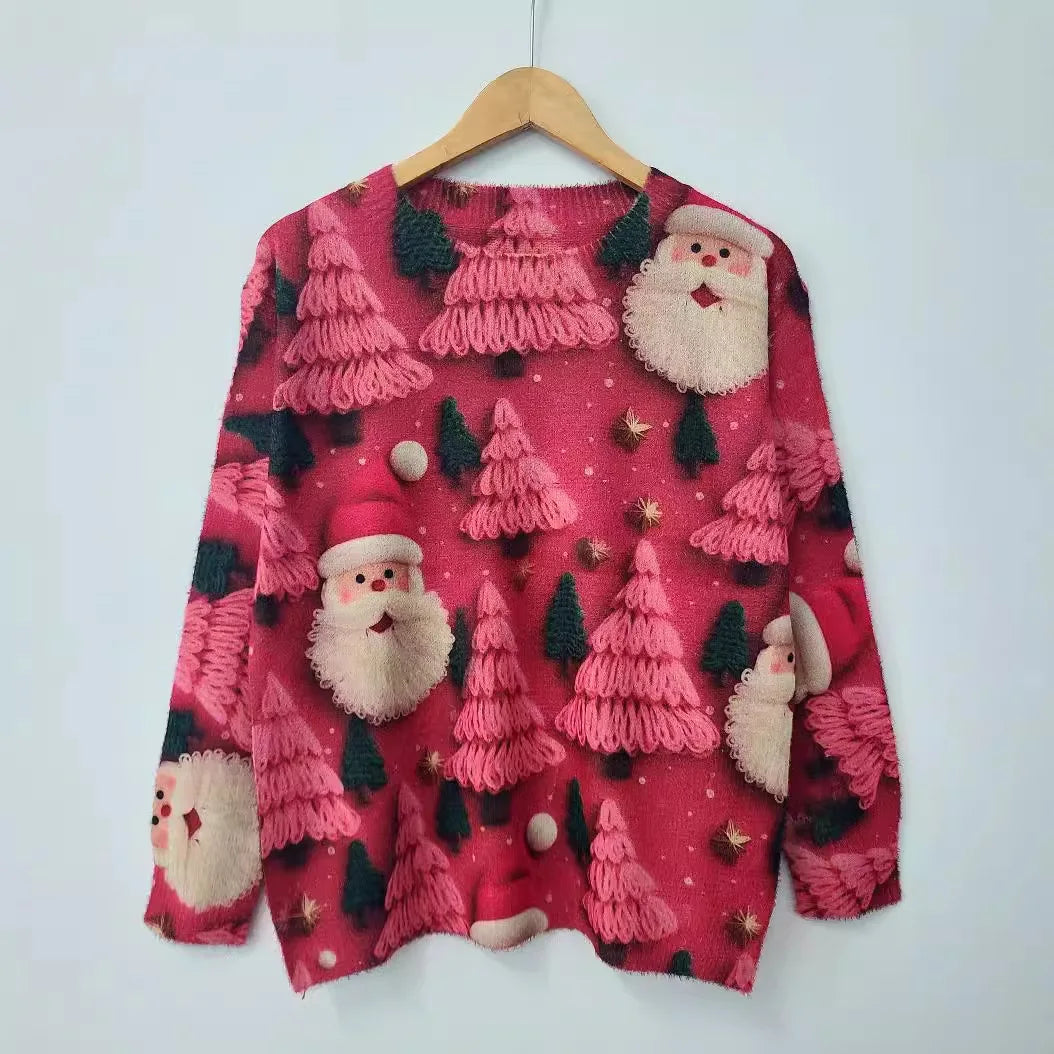 Vinter moderigtigt juletrøje med all-over print - Sultana