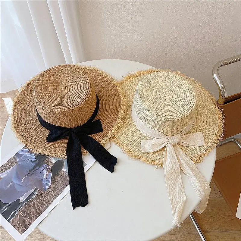 Vævet distressed trim sløjfebånd solhat - Sommer - Mikotia