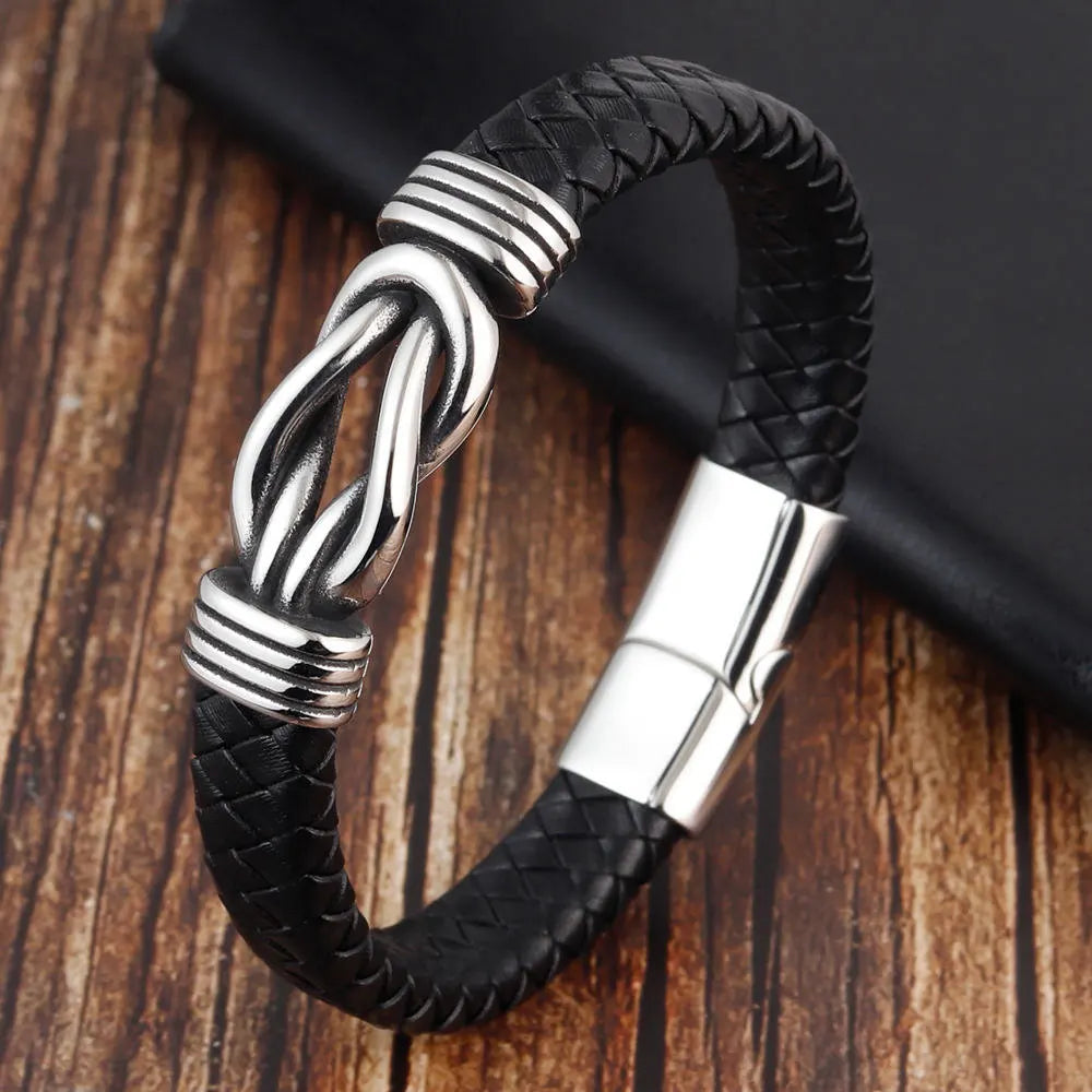 Flerlags Vævet Læderarmbånd til Mænd - Zacco