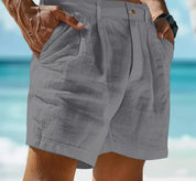 Klassiske Linned Slim Pasform Herreshorts | Forår | Sommer - Chons