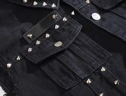 Slim fit ærmeløs denimjakke til mænd - Croher
