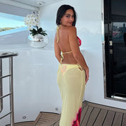 Gul Blomster 3-delt Bikini til Kvinder – Stilfuld Badedragt til Sommer - Yriaz