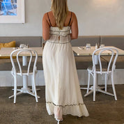 Ruched Flæse Maxi Nederdel Matchende Sæt Beachwear - Reini