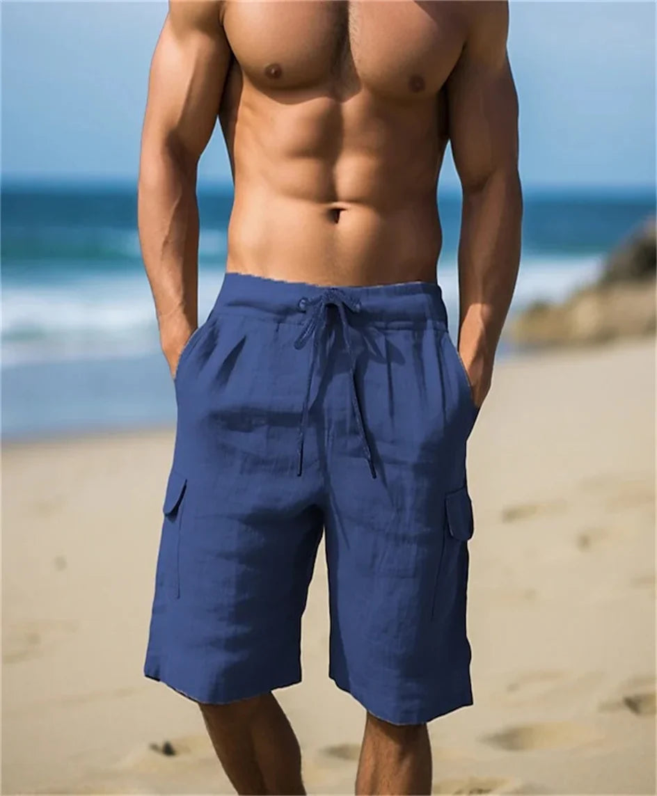 Letvægts Strandshorts i Hør med Sidelommer | Sommer | Forår - Honolu