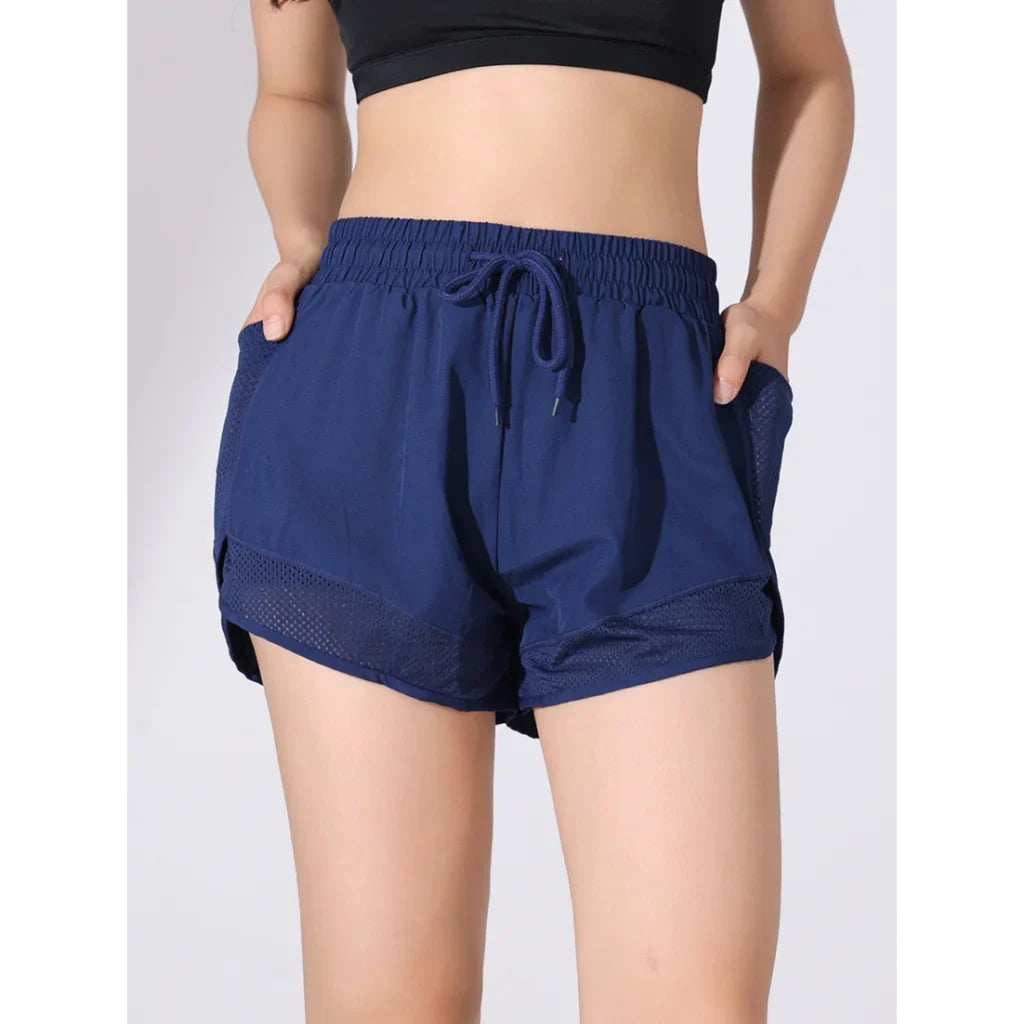 Højtaljede Sommersportshorts til Kvinder | Hurtigtørrende og åndbare Fitnessshorts - Silvina