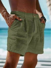 Klassiske Linned Slim Pasform Herreshorts | Forår | Sommer - Chons