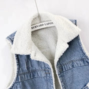 Denimvest med fleecefor til kvinder l forårskollektion - Spaka