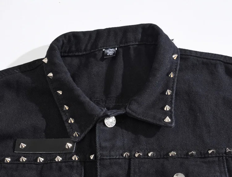 Slim fit ærmeløs denimjakke til mænd - Croher