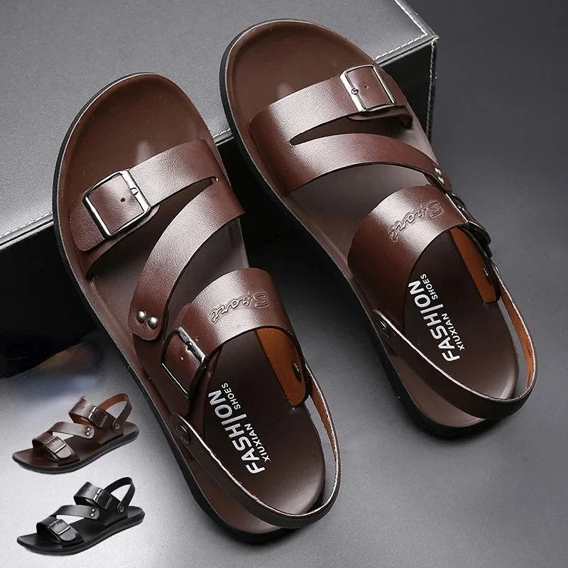 Sandaler i imiteret læderrem til mænd - sommer - Jorenzio
